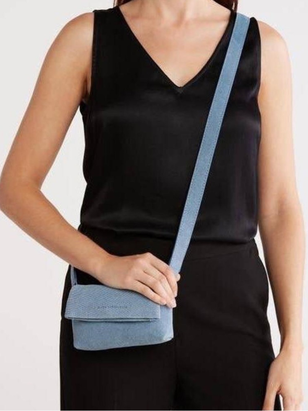 NWT Aimee Kestenberg Light Blue Denim Crossbody